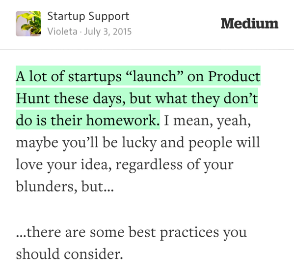 PeakVC's tweet photo. A lot of Startups ‘launch’ on #ProductHunt, but what they dont do is.. http://t.co/UHW0Mh8R4w by @V4Violetta http://t.co/FMH8A0Goax