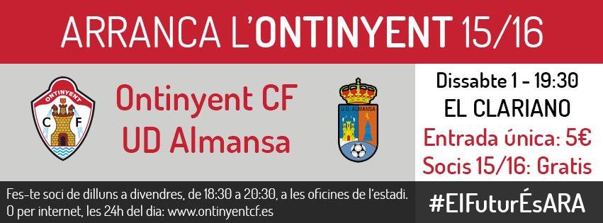 OntinyentCF's tweet photo. Segon examen per a l'Ontinyent davant un rival d'altura com la @UDAlmansa. Entrada a tan sols 5 euros! #ElFuturÉsAra http://t.co/bnjU3PGAAL