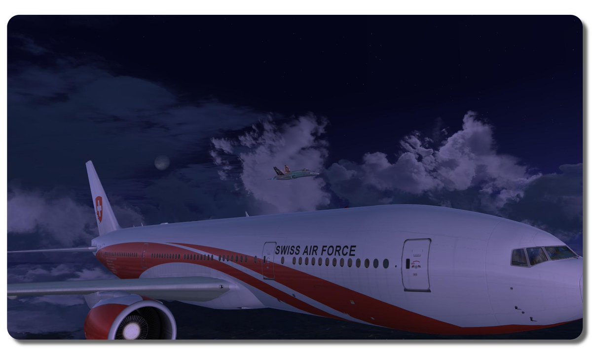 FS_DdD's tweet image. T-001 #PMDG landing at Geneva Aiport #fsdreamteam under escort from the border
