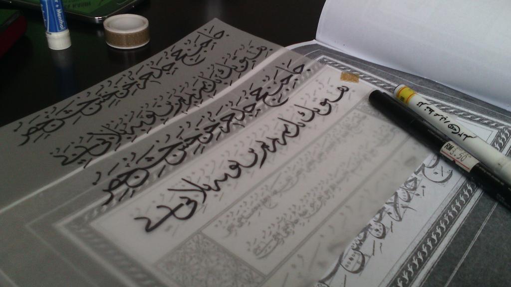 tehaha_'s tweet photo. tekap tekap sampai melekat dalam otak segala skala-kaedah thuluth π
#latihanpusat #missmam #2015 http://t.co/hS3jSfwR2a