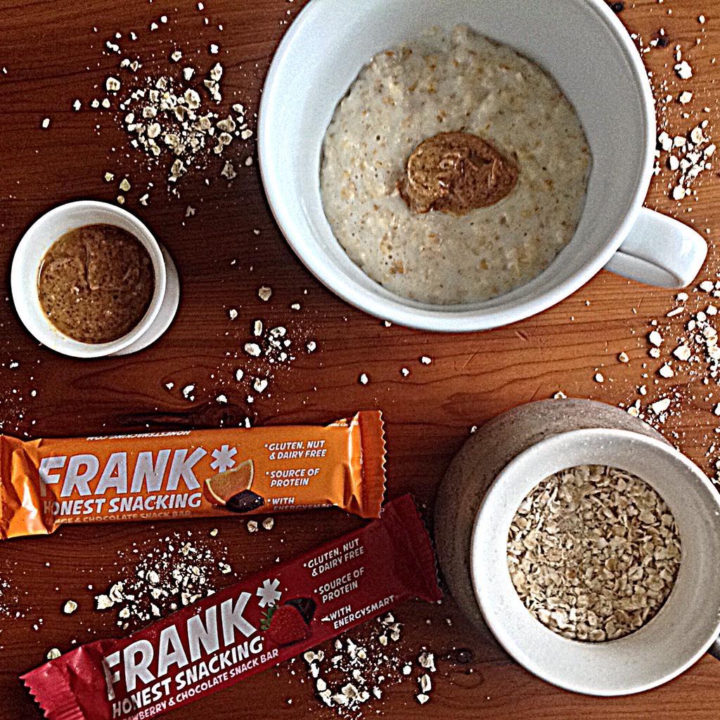 Porridge &amp; peanut butter (or sunbutter?) &amp; Frank* bar - keeps us fuller!
bit.ly/PBPorridge
Frank*