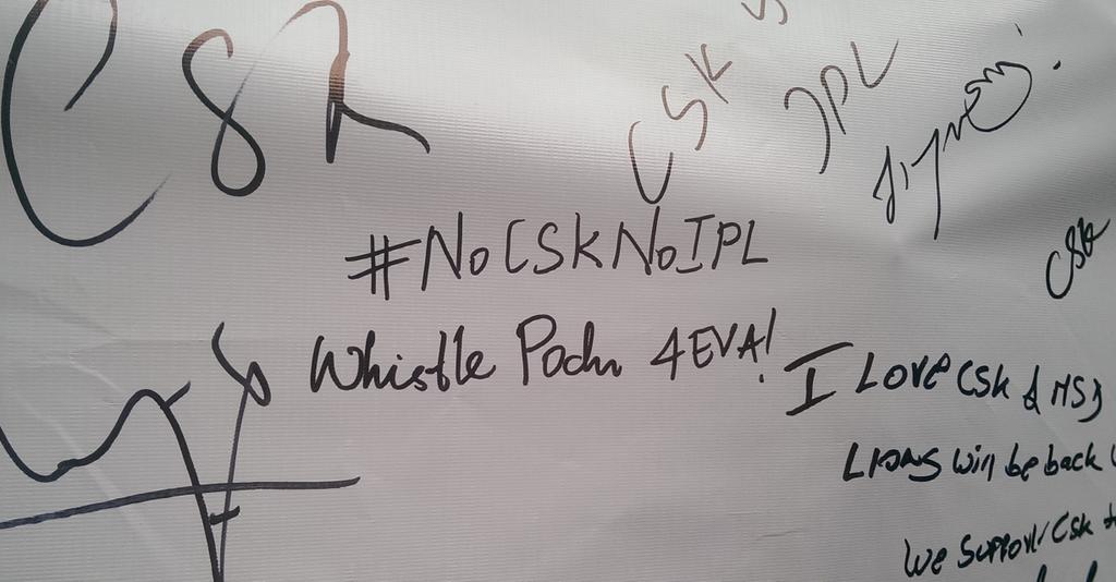 SEL_27's tweet image. Went to the stadium after my meeting and did my part for @ChennaiIPL. #SaveCSK #WhistlePodu @russcsk #NoCSKNoIPL 💛