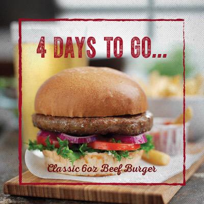 4 Days to go til our Daily Deals launch! 
Who loves cheap grub?Get yourself a 6oz Classic Beef Burger for only £2.99