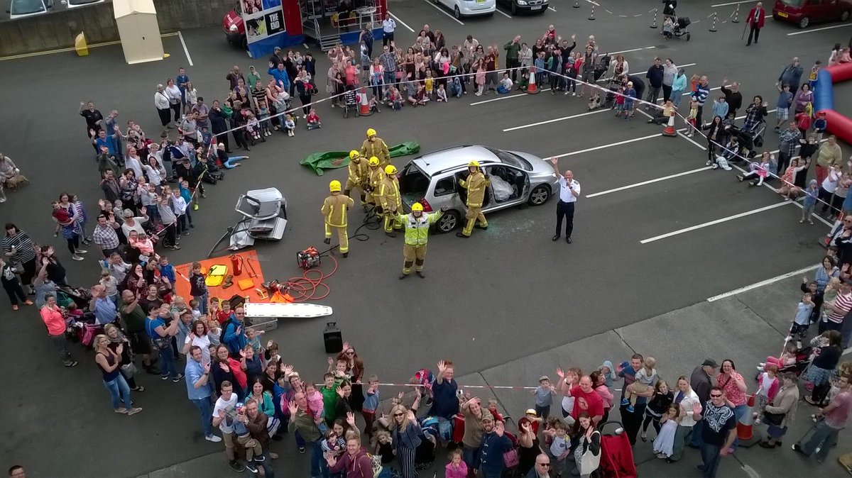 RTC demonstration at Shrewsbury Fire Station today. Come along and say hello. <a href="/shropsfire/">Shropshire Fire and Rescue Service</a>