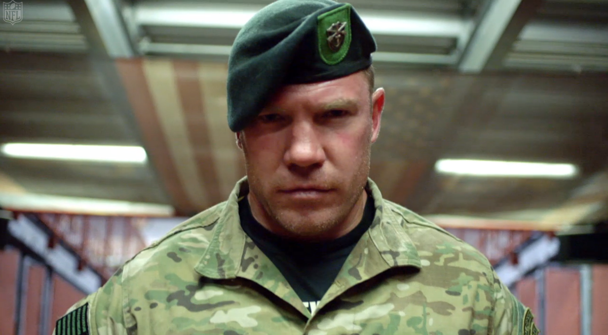 NFL's tweet image. Green Beret.

To @Longhorn_FB.
Now the @Seahawks.
Inside Nate Boyer's incredible NFL path: bit.ly/1IvAqpe