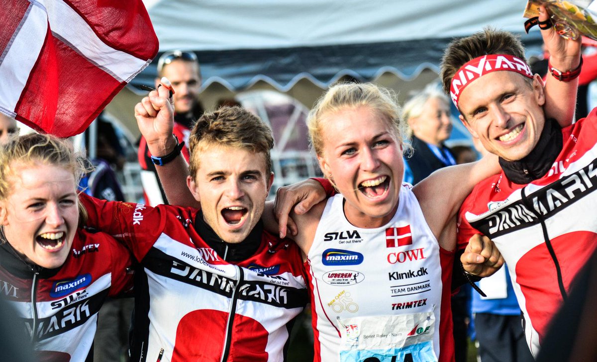 worldofo's tweet photo. GOLD for Denmark #WOC2015 #SprintRelay - Surprise silver for Norway, bronze for Russia! What an exciting relay! http://t.co/X6rjFQl1qg
