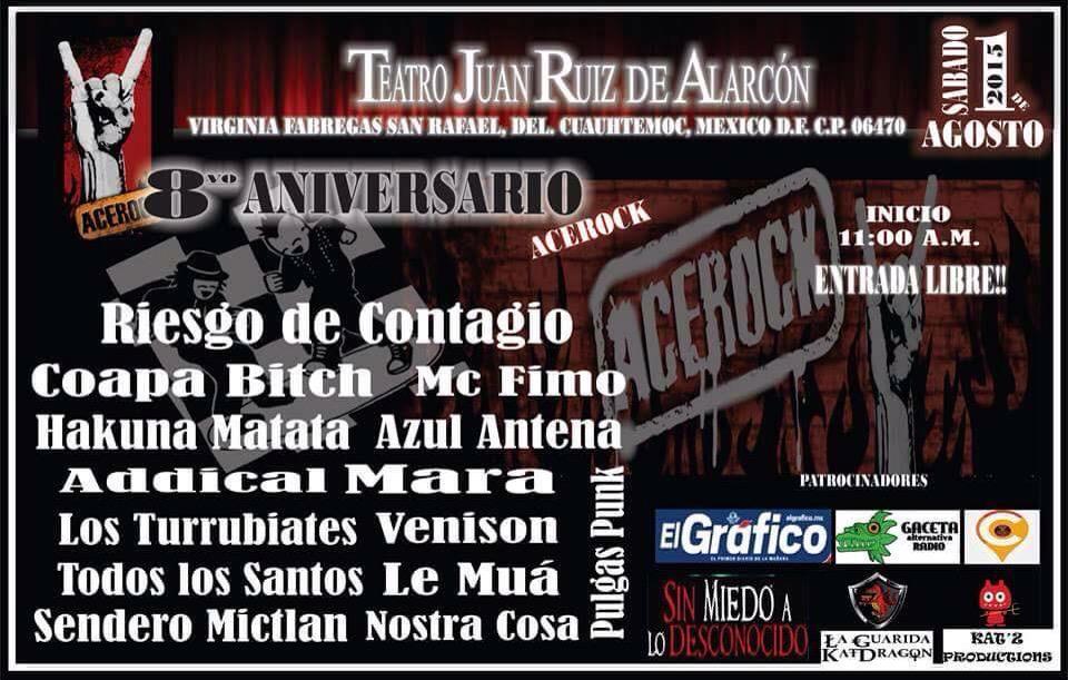 RiesgodContagio's tweet photo. @RiesgodContagio Sábado 1 agosto a las 5:55 pm en el Teatro Juan Ruiz de Alarcón @colectivoace 8 aniversario #CandyEP http://t.co/hqbUPQIDQw