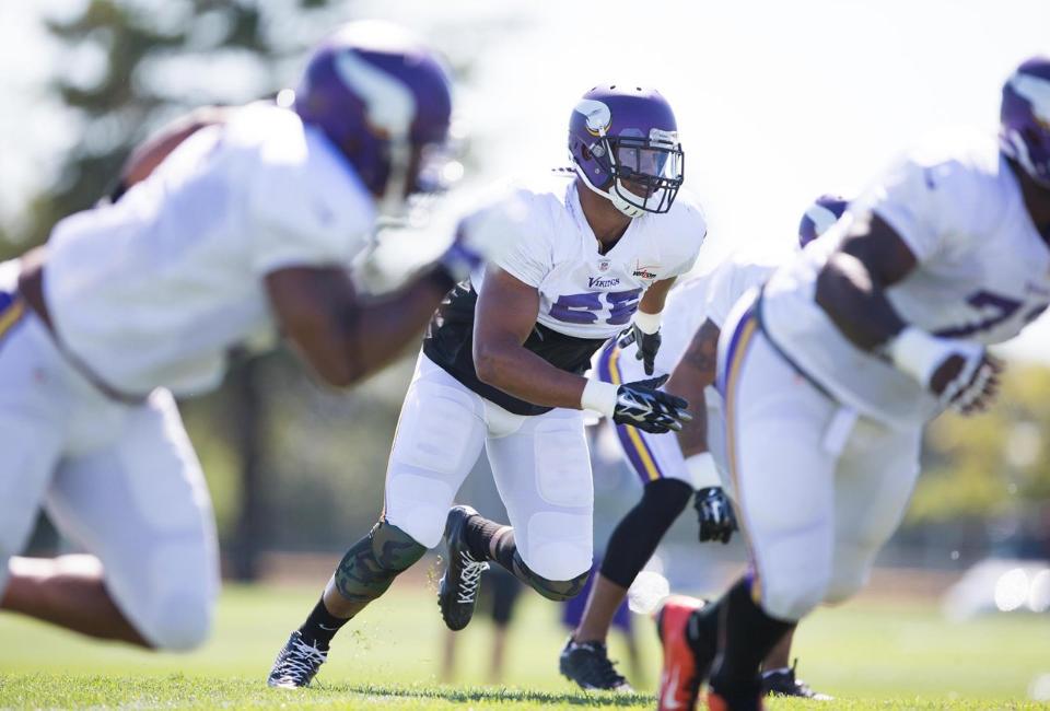 Vikings's tweet image. .@itheeayb has "felt good" taking on more work as #VikingsCamp has progressed.

#3Cap: bit.ly/1HeotmU