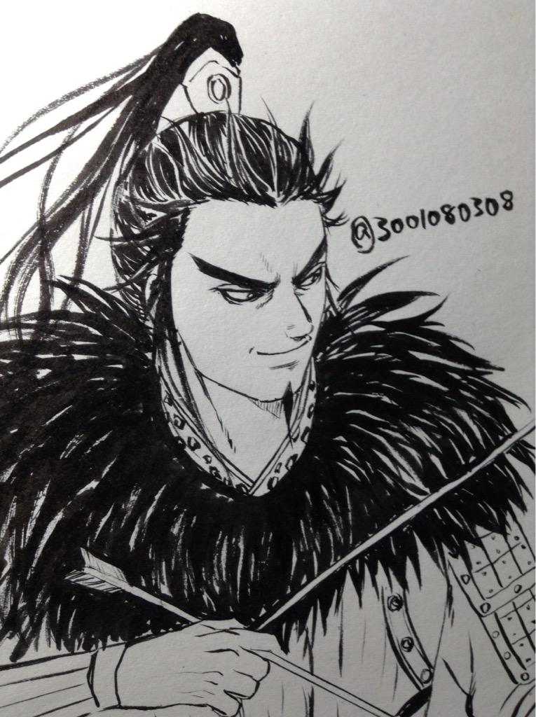 あの場面が描きたくて意気込んだものの久々のアナログで死にそうになってました。 夢中で描いてたのでもしかしたら顔完成したくらいで一時間終わってたかもしれないです… #キングダム版深夜の真剣創作60分一本勝負