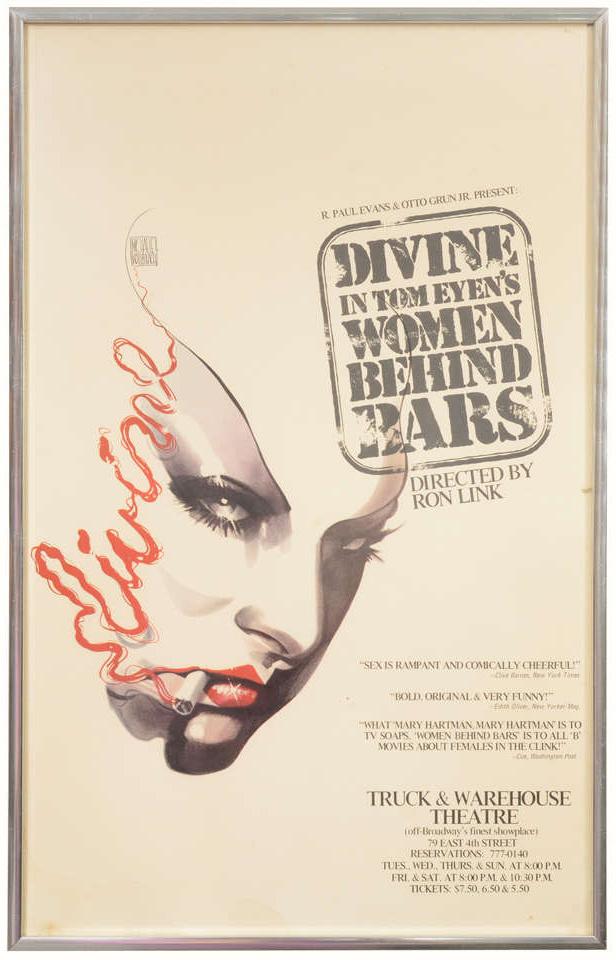 DivineOfficial's tweet photo. Poster for #Divine in #TomEyen’s #WomenBehindBars. Directed by #RonLink. Artwork by #MichaeleVollbrach. http://t.co/gmU1x1casj