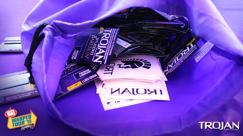 TrojanCondoms's tweet photo. We're rocking out @VansWarpedTour! Come by for a chance to win cool stuff and feel like a stud. #StudsRock http://t.co/LGB3zrlR0V