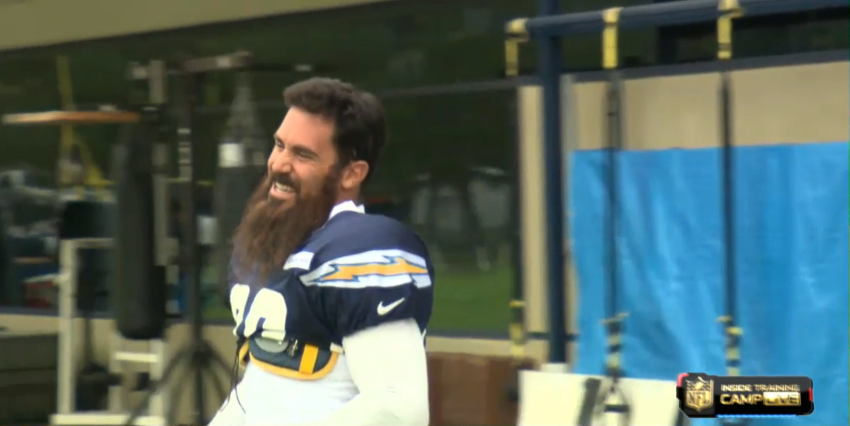 nflnetwork's tweet photo. Beard game STRONG, Mr. Weddle. #NFLTrainingCamp http://t.co/D72VDXhJus