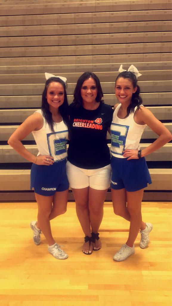 Brighton_Cheer's tweet photo. Shout out to a couple of our favorite Champs @ChampsCarly @ChampsElla #brightonalumni #brightoncheer http://t.co/j1bcdeLMiN