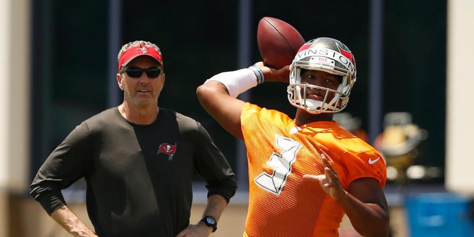 Buccaneers's tweet photo. What to watch for at today's opening practice of #BucsCamp.

READ: http://t.co/TA2Xr5e5xU http://t.co/ZaDIgnBnTH