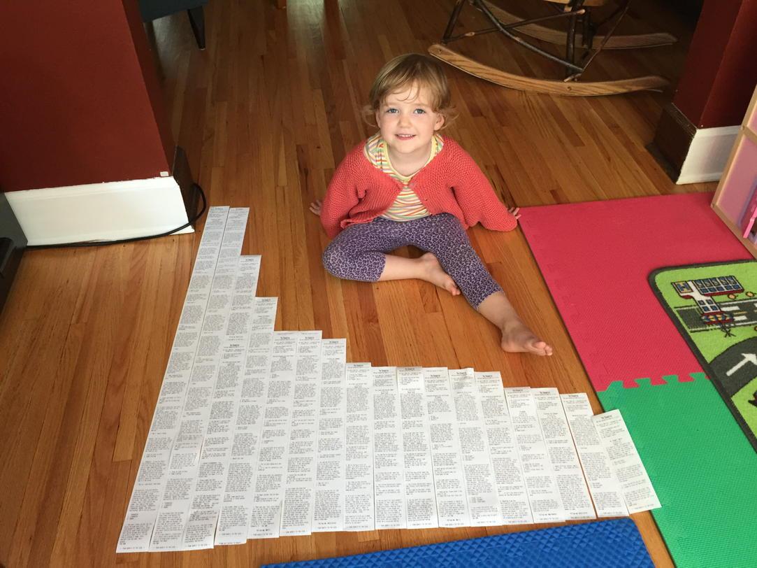 danweaver's tweet image. Physical visualization of @choosatron story length