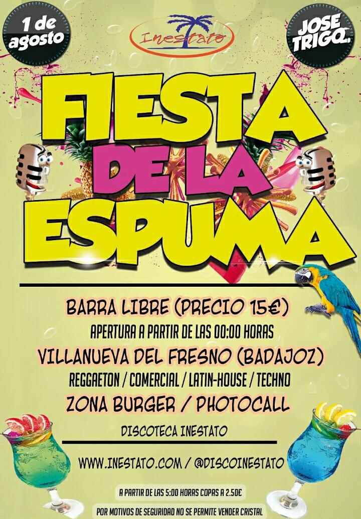 JoseTrigoDj's tweet photo. Llegó el día, hoy se lia en @DiscoInestato con fiesta de la espuma y BARRA LIBRE por tan solo 15€ con música top "RT# http://t.co/WN5YCGe9o8