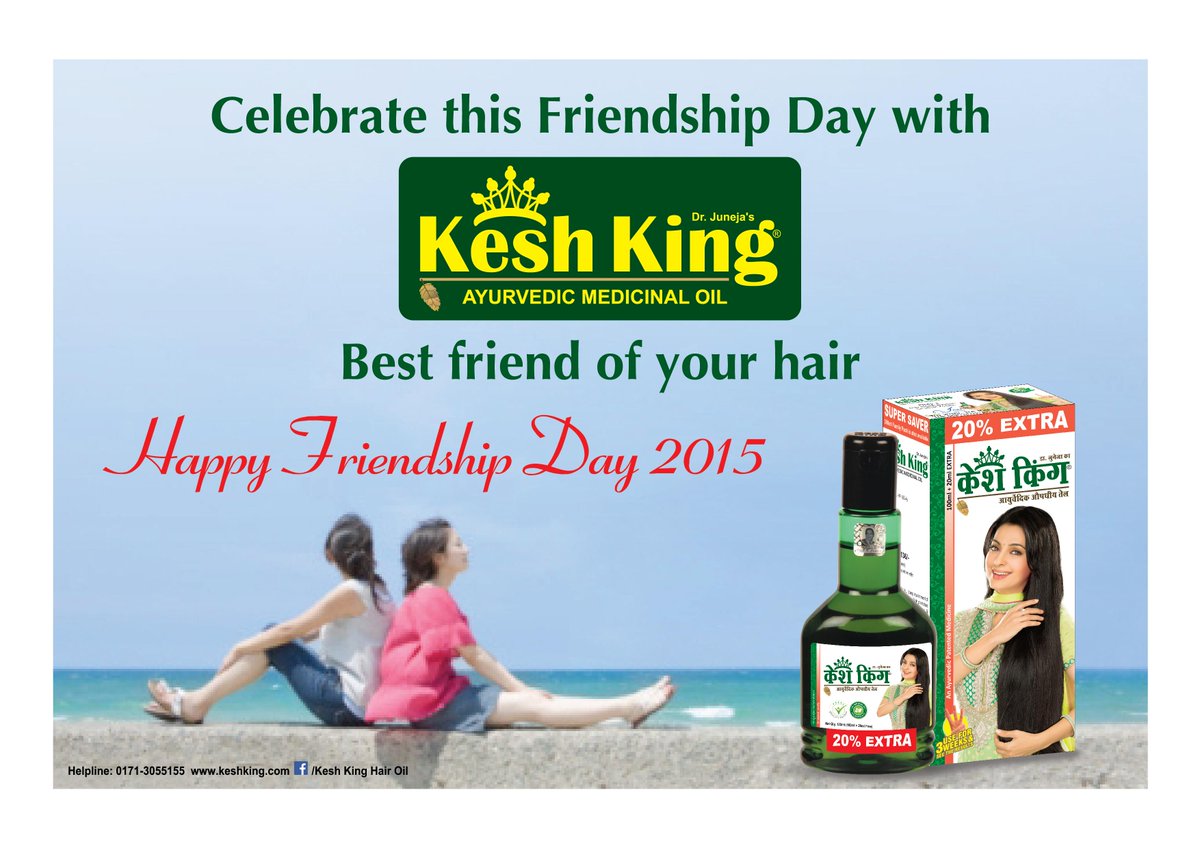 Keshkingoil's tweet photo. Celebrate this friendship day with 'Kesh King'- Best friend of your hair. Happy friendship day 2015. http://t.co/xX2yqpohKP