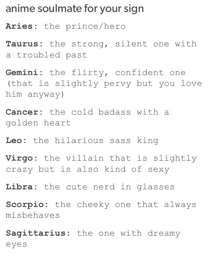 Anime Astrology on Tumblr