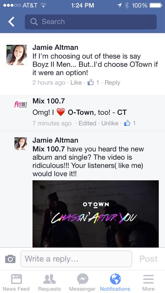 SpiritOfRush86's tweet image. Looky there @tampabaysmix loves @OTownOfficial too! I'm thinking they should play #ChasinAfterYou