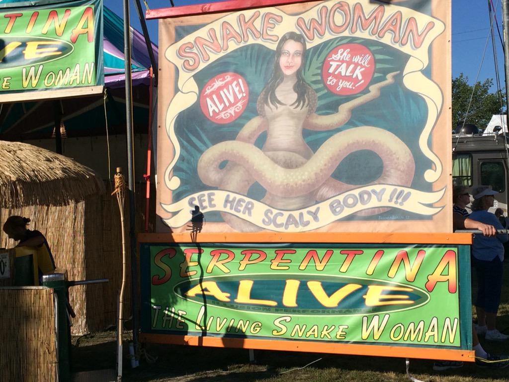 genejm29's tweet image. #NJStateFair Ditto a'serpent woman' will only make you .50 Cents lighter (actually reminds me off last blind date)