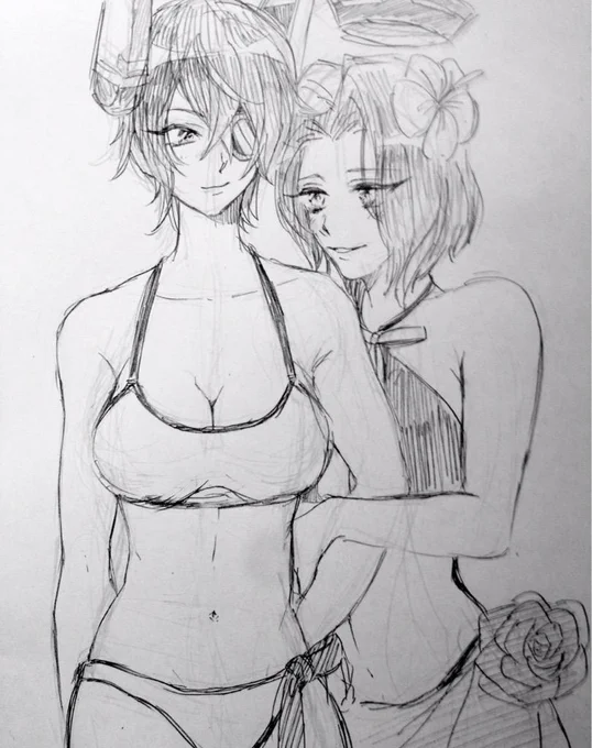(艦これ)フフ怖ちゃんとその妹 夏グラ可愛いです 