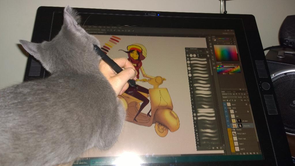 marsoupskin's tweet image. No can draw. Cat on arm. #catworldproblems