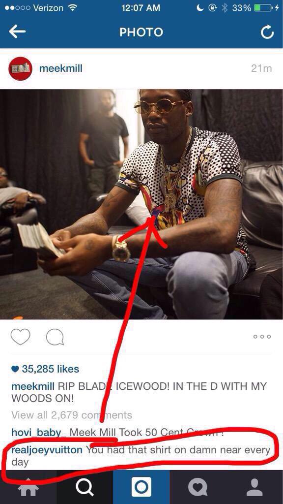 TweetForTheBros's tweet photo. They caught Meek slipping 💀 http://t.co/1XL04l8J8b