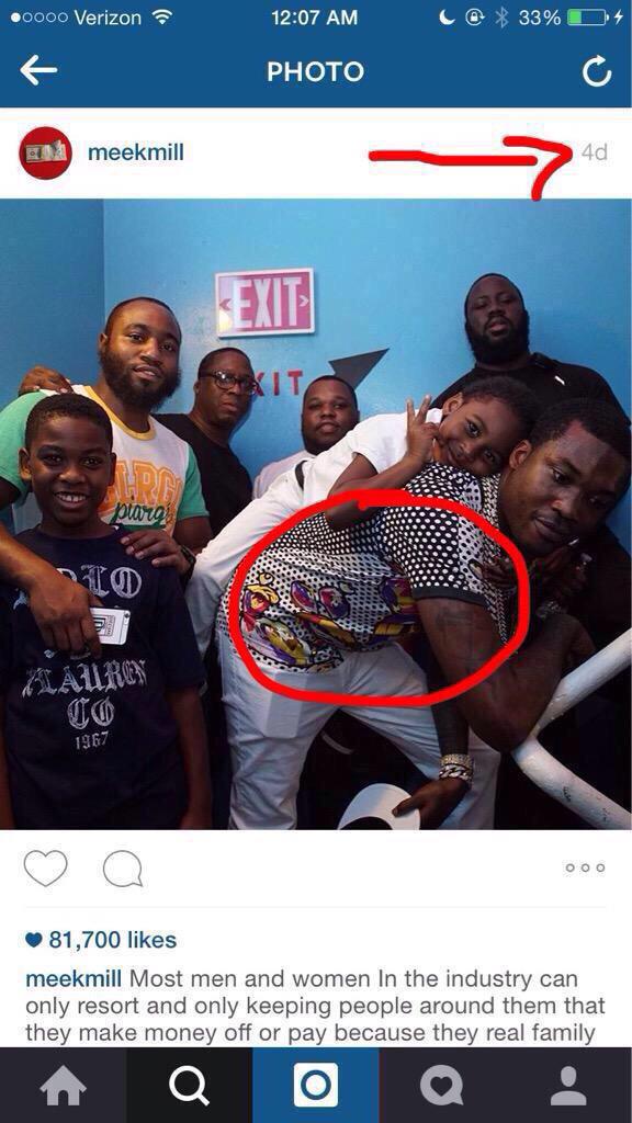 TweetForTheBros's tweet photo. They caught Meek slipping 💀 http://t.co/1XL04l8J8b