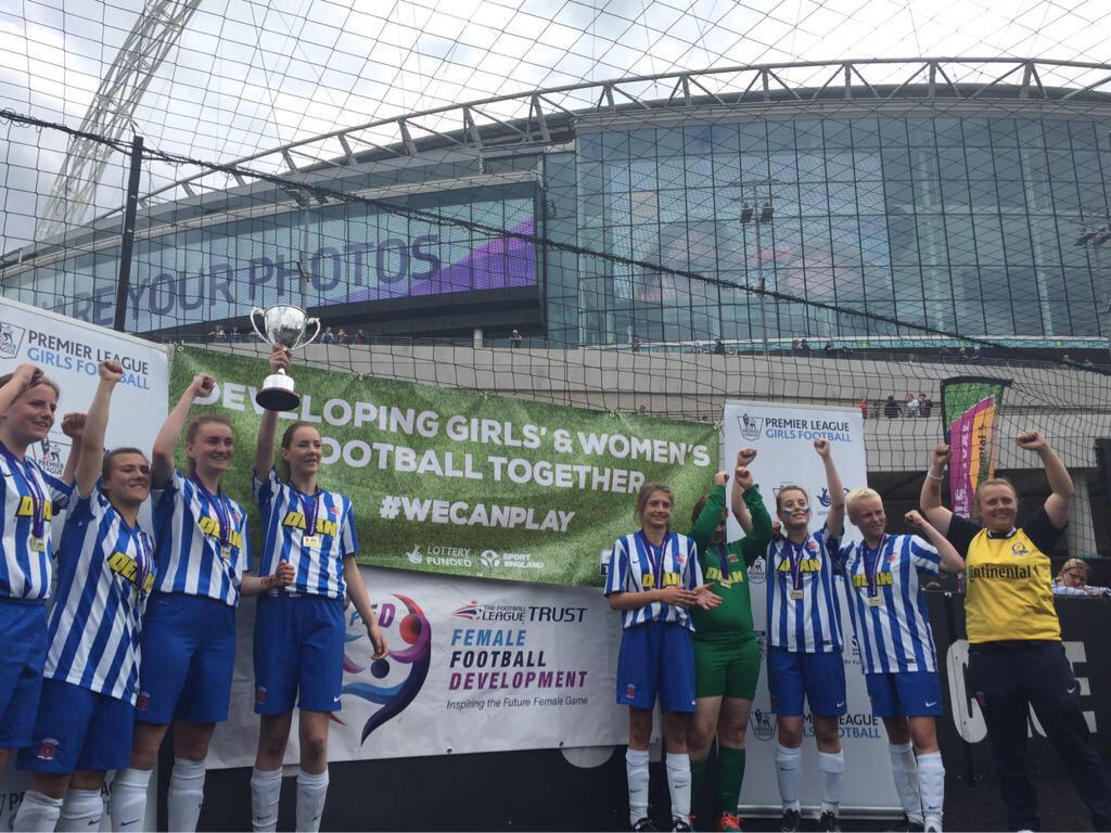 mfcladiescouk's tweet photo. Congratulations to @Official_HUFC U16 girls who won the Wembley Girls' Football Festival. @FLT_FFD #WeCanPlay @HUCSF http://t.co/R4wZiikygN