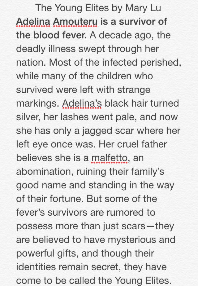 AshRecommends's tweet image. The Young Elites by Mary Lu