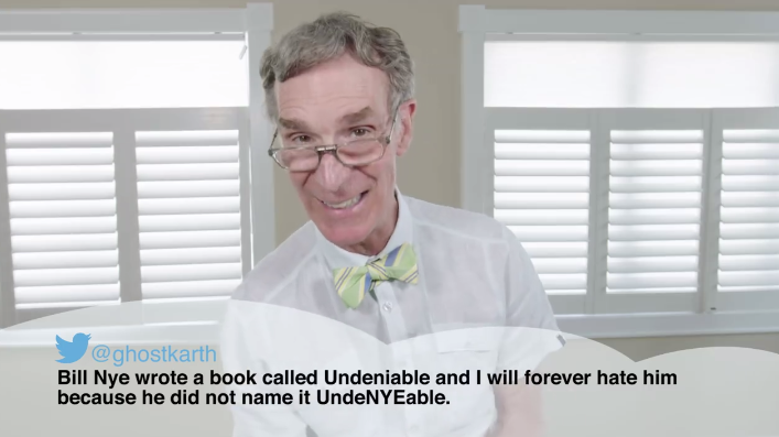 SoNetMgt's tweet image. At last - watch everyone's favorite #ScienceGuy read + respond to his very own #MeanTweets! ow.ly/Qndib