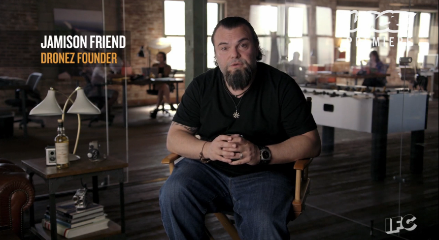 VICE's tweet photo. Jack Black is the bearded founder of DRONEZ Media in IFC's new VICE parody http://t.co/DytDpvVdSb http://t.co/iqrxRrKtWu