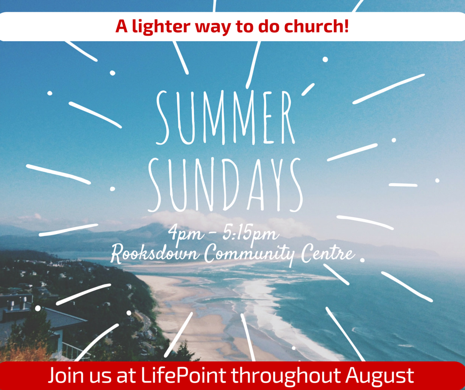Summer Sundays are about to start at LifePoint! Can't wait! Why not come along! No pressure -grab a cuppa and enjoy!