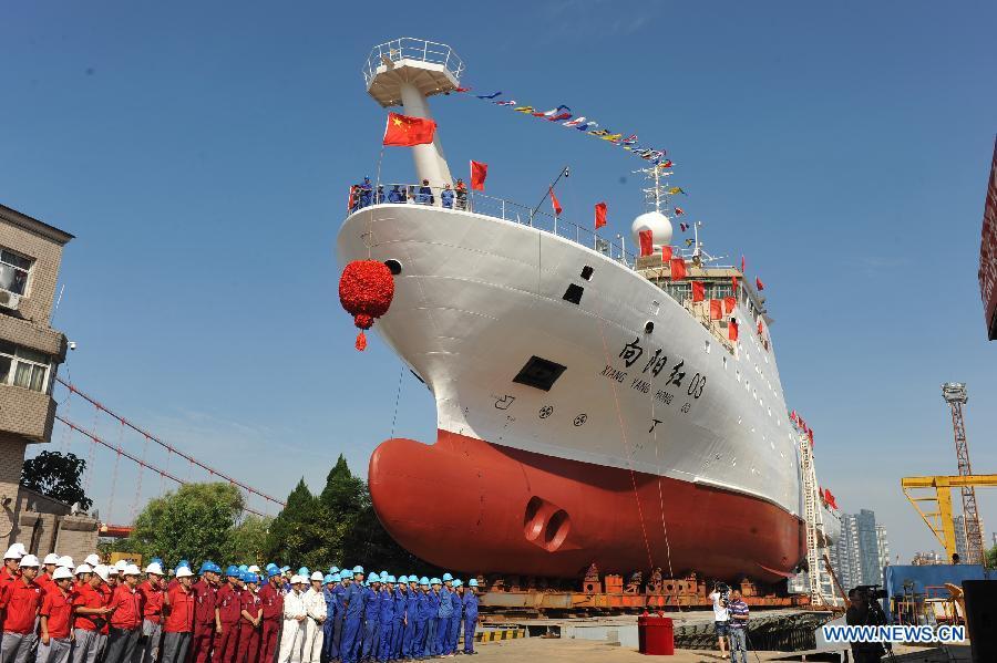 ChinaLive_NA's tweet photo. Newly built science ship seen in C China's Wuhan http://t.co/rA2W5TGP4q