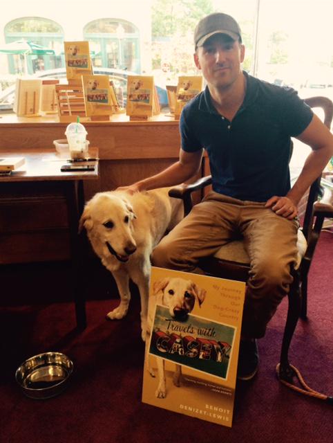 Books_on_the_SQ's tweet photo. A wonderful afternoon @BenoitDLewis  and Casey! #TravelswithCasey
#ridogs #doglove @simonschuster @clarissamarzan http://t.co/CwvOY4MCaS