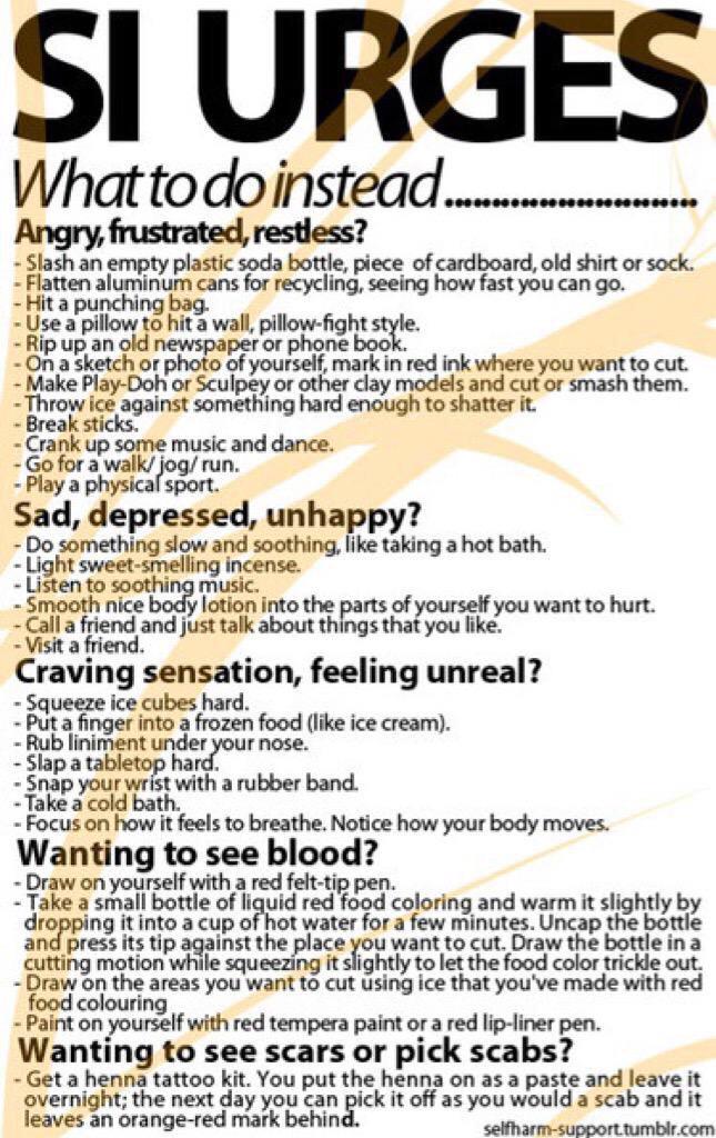 posibbys's tweet image. here are some alternatives for self harm and if these don't work our dms are open for a reason ♥️