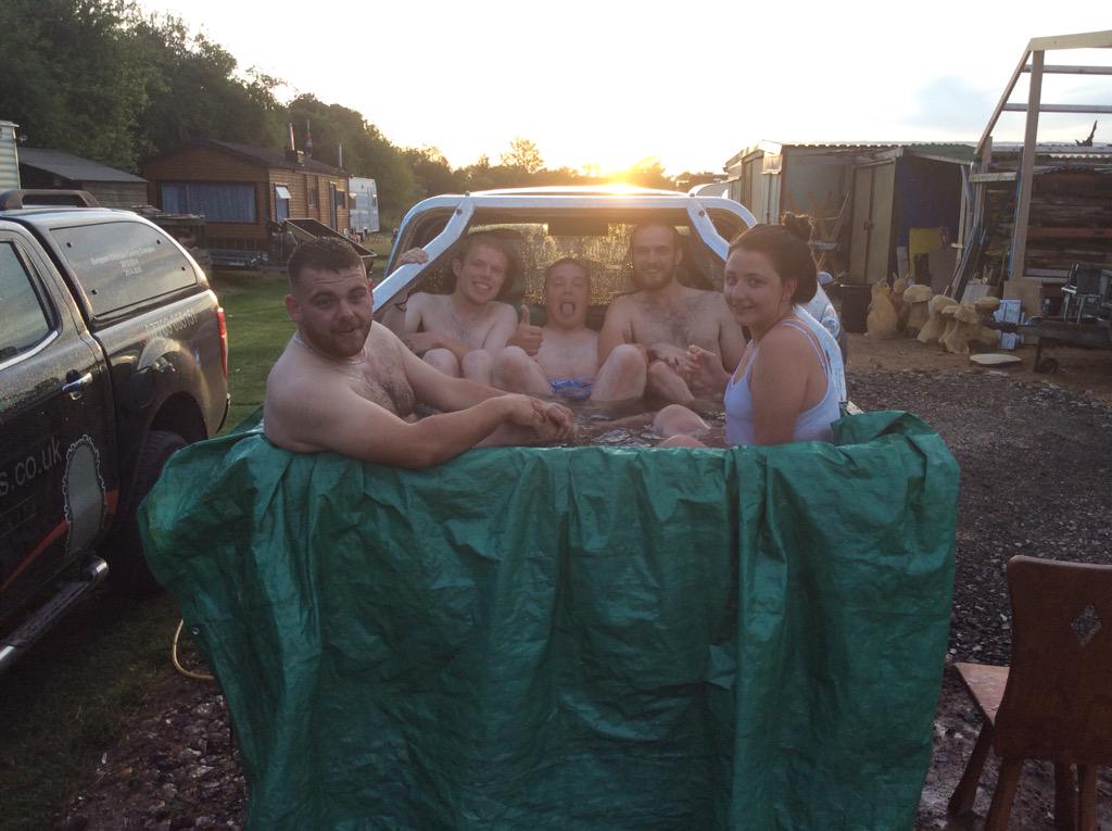Pick up truck pool party!! #pickup #scouts #HappyBirthdayScouts