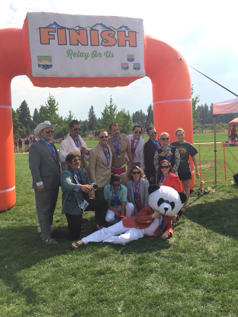 24hrBENDer's tweet photo. The anchorman themed team finished #iamronburgundy? #milkwasabadchoice #hownowbrowncow #uniquenewyork #itsthepleats http://t.co/PW160Rg2T0