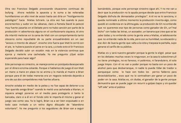 cristianivic's tweet photo. @MatiasSchrank Los que quieran de verdad a Matías. Den RT y difundan esto y que le llegue a los productores. #GH2015 http://t.co/YV4cyTzP2u