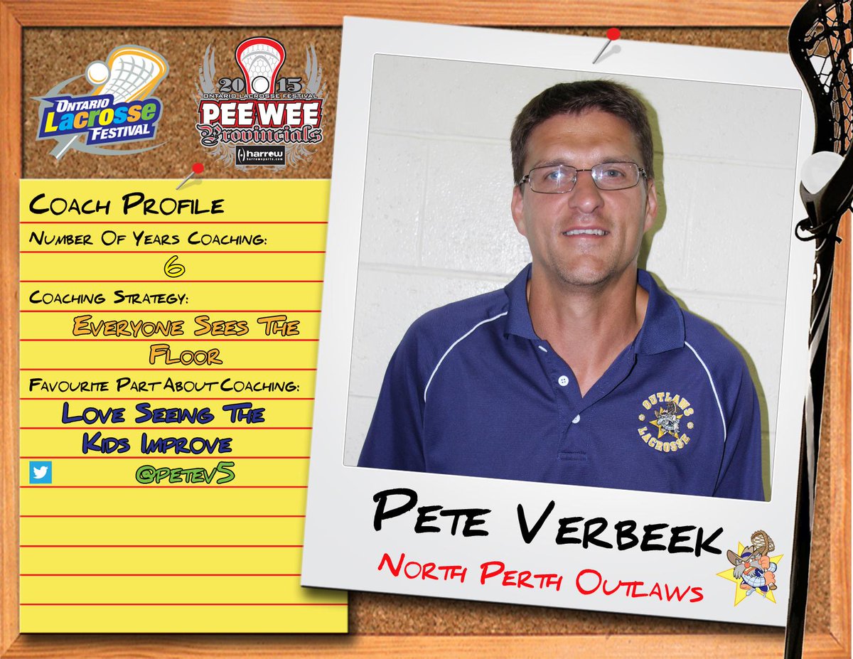 OntarioLacrosse's tweet photo. Day 2 Ontario Lacrosse Festival Profile: Coach Pete of @NPOutlawsLAX #OLA #OLF #StartYourLegend #GrowTheGame http://t.co/JkzGP4nmJW