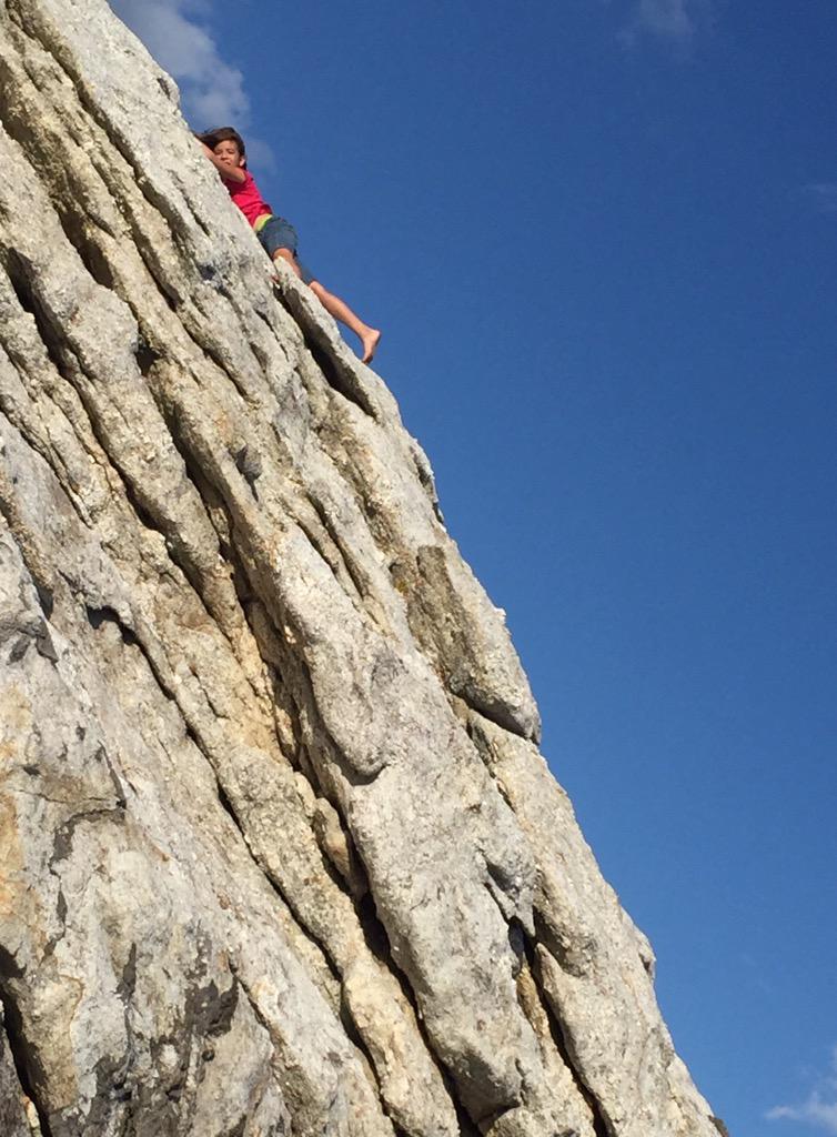 DrPhiltill's tweet photo. My youngest daughter climbing a cliff. #NotReally #CameraTilt #ThingsFloridiansDoWithRocks http://t.co/pnQvuH3JrT