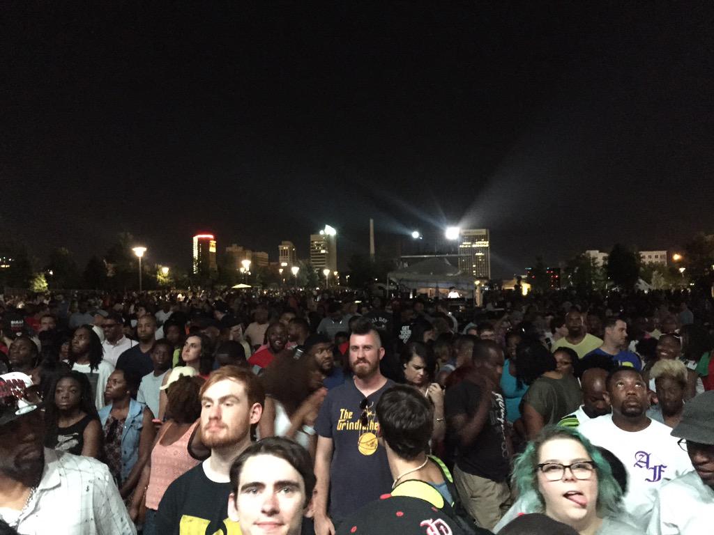 The crowd getting ready for The Roots &amp; Common!