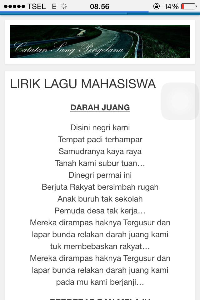 Lirik Lagu Mars Mahasiswa - Cari Pembahasannya