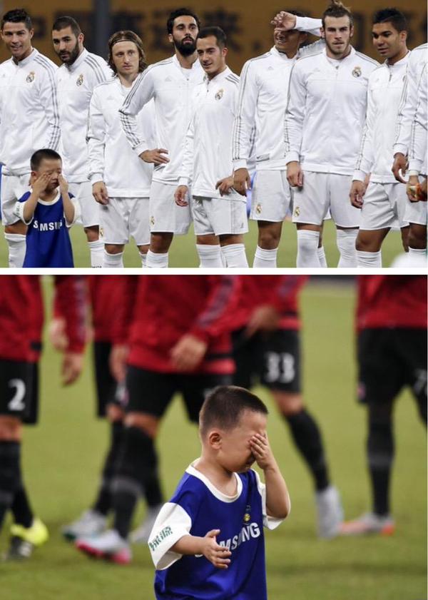 A este pequeño lo invitaron a posar con el Real Madrid. No pudo contener las lágrimas. "No es solo fútbol"