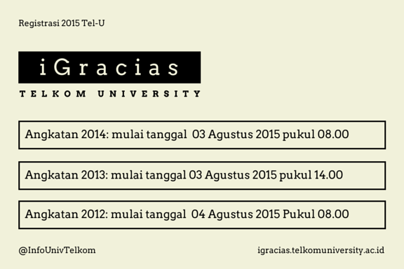 InfoUnivTelkom's tweet photo. Input matakuliah ganjil 2015/2016 dimulai besok. Yuk cek pembagian registrasi utk mengurangi beban server #herreg2015 http://t.co/qiq5sdVIjC