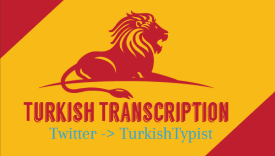 #Turkish #Transcription #Service 
#FollowBack <a href="/TurkishTypist/">TurkishTranscription</a>

Youtube: youtu.be/aj4HpVIDN_o