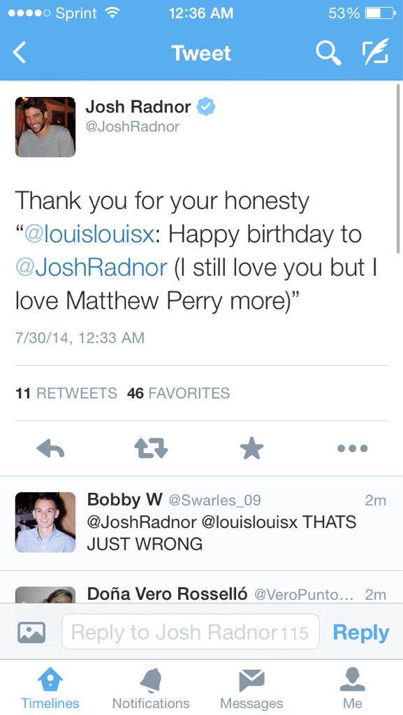 I missed birthday! Happy birthday to my favorite dude don\t worry I love you more than Matthew Perry!   