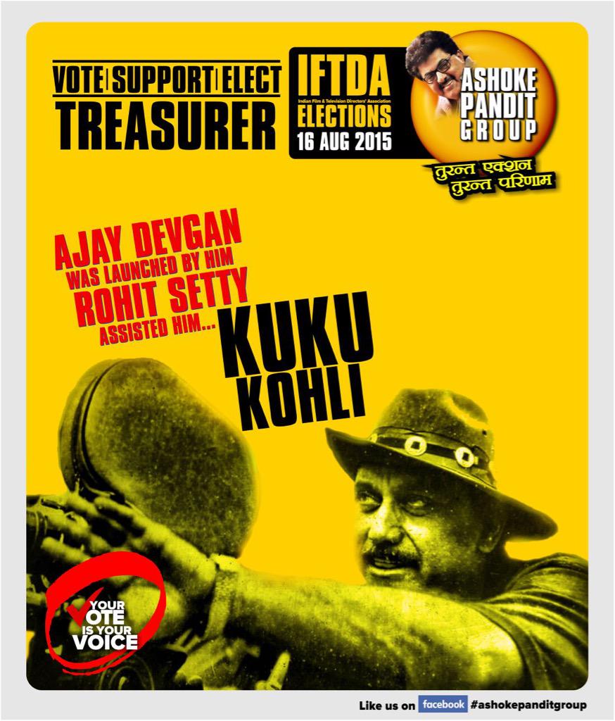 #kukukohli our pillar of strength #VoteSupoortElect #ashokepanditgroup#IFTDA #Elections @ashokepandit @DhoopAshwini