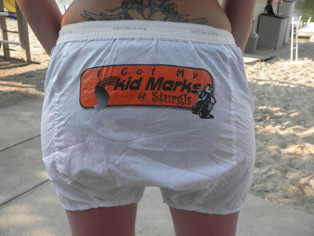 SkidMarks@Sturgis on X: #Sturgis I Got My Skid Marks at Sturgis Halter top  made out of jockey underwear and boxers.  / X