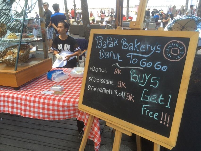 BapakBakery's tweet photo. Find us at #Sunday Market at #Segara Village Hotel until 7PM. Our cute booth named Donut To Go Go ready to serve you! http://t.co/ST77YIqvwG